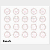 Pink Roses Girl baptism thank you sticker ラウンドシール (シート)