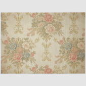 Pink Roses & Gold Floral Decoupage  薄葉紙 (正面)