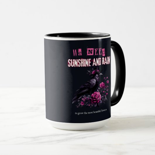 Pink Roses Gothic Mug マグカップ (正面右)