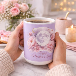 Pink Roses Lavender Moon Mug, Mother's Day Gift  コーヒーマグカップ
