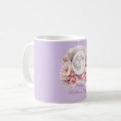 Pink Roses Lavender Moon Mug, Mother's Day Gift コーヒーマグカップ (正面左)