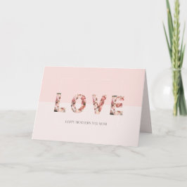Pink Roses 'LOVE' Mother's Day Greeting Card カード