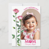 Pink roses Love You MOM Mother's Dayの写真 シーズンカード (正面)
