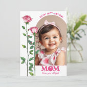 Pink roses Love You MOM Mother's Dayの写真 シーズンカード (スタンド正面)