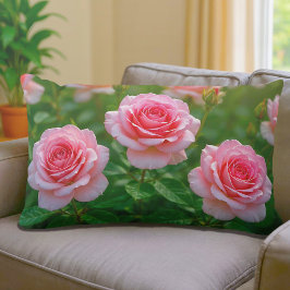 Pink Roses Lumbar Pillow ランバークッション