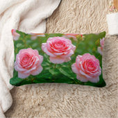 Pink Roses Lumbar Pillow ランバークッション (ブランケット)