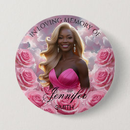 Pink Roses Memorial Button Sky Memorial Button 缶バッジ
