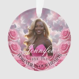 Pink Roses Memorial Christmas Tree Ornament  オーナメント