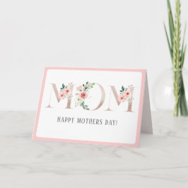 Pink Roses 'MOM' Mother's Day Greeting Card カード