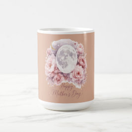 Pink Roses Moon Mug, Mother's Day Gift Dusty Rose  コーヒーマグカップ