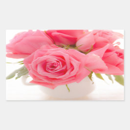 Pink roses | mothersday | birthday | 長方形シール