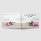 Pink Roses On Beach for Memorial Service ゲストブック (全面)