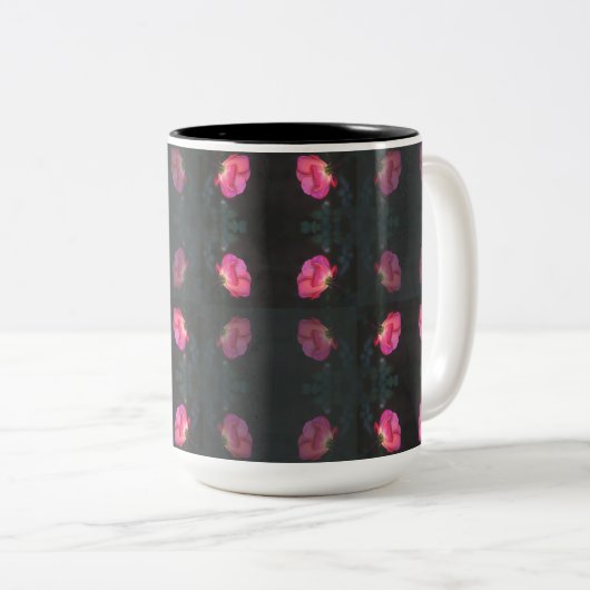 Pink Roses Pattern ツートーンマグカップ (正面右)