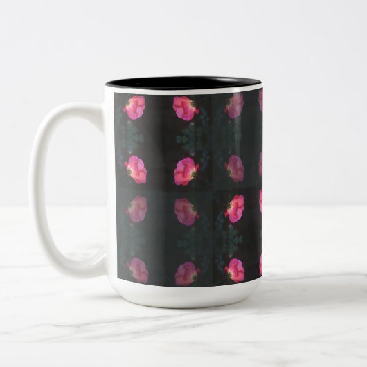 Pink Roses Pattern ツートーンマグカップ (左)