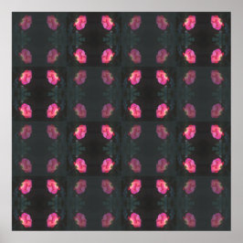Pink Roses Pattern ポスター