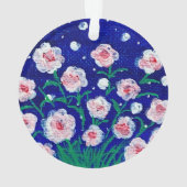 Pink Roses Personalized Acrylic Ornament オーナメント (裏面)