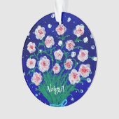 Pink Roses Personalized Acrylic Ornament オーナメント (正面)