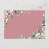 Pink Roses Script Advice And Wishes Graduation エンクロージャーカード (裏面)