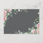 Pink Roses Script Advice And Wishes Graduation エンクロージャーカード (裏面)