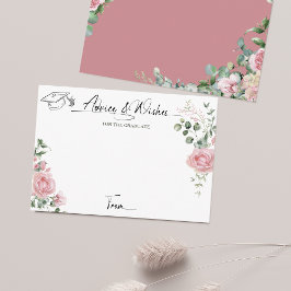Pink Roses Script Advice And Wishes Graduation エンクロージャーカード