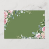 Pink Roses Script Advice And Wishes Graduation エンクロージャーカード (裏面)