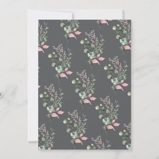 Pink Roses Script Photo Graduation Announcement 招待状 (裏面)