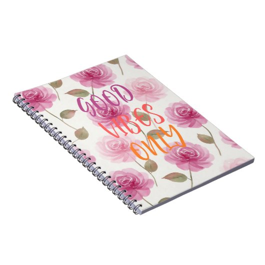 Pink Roses Spiral Photo Notebook ノートブック (右側)