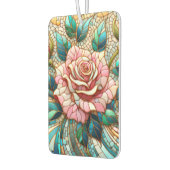 Pink Roses Stained Glass Mosaic カーエアーフレッシュナー (左)