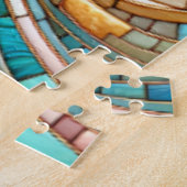 Pink Roses Stained Glass Mosaic ジグソーパズル (側面)