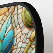 Pink Roses Stained Glass Mosaic ピックルボールラケット (左詳細)