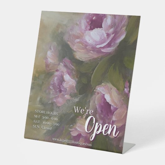 Pink Roses Store 台座サイン (正面)