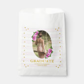 Pink Roses Striped Graduation Brunch フェイバーバッグ (正面)