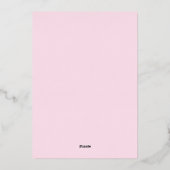 Pink Roses Striped Graduation Brunch 箔招待状 (裏面)