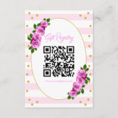 Pink Roses Striped Graduation Brunch Registry エンクロージャーカード (正面)