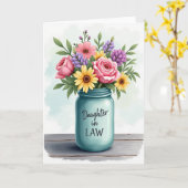 Pink Roses Sweet Mothers Day Card カード (黄色い花)