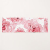 Pink Roses Watercolor Floral Blush Botanical ヨガマット (正面(横))