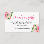 Pink Roses with Foliage Birthday A Note On Gifts エンクロージャーカード (正面)