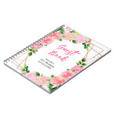 Pink Roses with Foliage Birthday Guest Book ノートブック (左側)