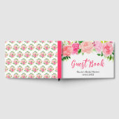 Pink Roses with Foliage Bridal Shower ゲストブック (全面)