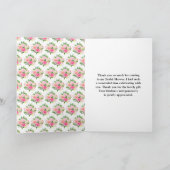 Pink Roses with Foliage Bridal Shower サンキューカード (内部)