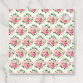 Pink Roses with Foliage Bridal Shower フェイバータグ (裏面)