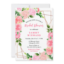 Pink Roses with Foliage Bridal Shower