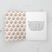 Pink Roses with Foliage Wedding サンキューカード (内部)