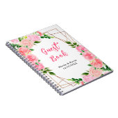 Pink Roses with Foliage Wedding Guest Book ノートブック (右側)