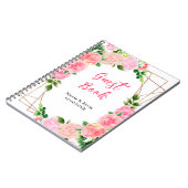 Pink Roses with Foliage Wedding Guest Book ノートブック (左側)