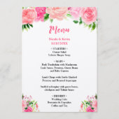 Pink Roses with Foliage Wedding Menu メニュー (正面)