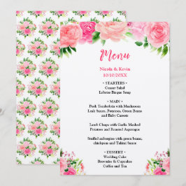 Pink Roses with Foliage Wedding Menu メニュー