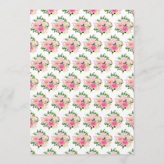 Pink Roses with Foliage Wedding Menu メニュー (裏面)