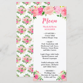 Pink Roses with Foliage Wedding Menu メニュー
