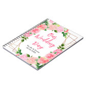 Pink Roses with Foliage Wedding Planner ノートブック (左側)